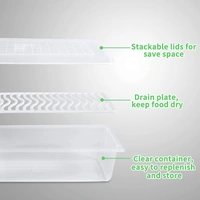 2628 Food Storage Container with Removable Drain Plate and Lid 1500 ml (Pack of 2Pc)