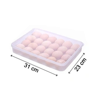 2645 24 Grids Plastic Egg Box Container Holder Tray for Fridge with Lid for 2 Dozen Egg Tray