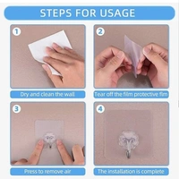 4728 Plastic Self-Adhesive Kitchen 3Pc Hooks