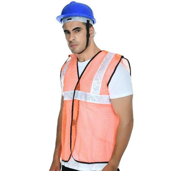 7438 Orange Safety Jacket For Having protection against accidents usually in construction area s.