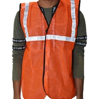 7438 Orange Safety Jacket For Having protection against accidents usually in construction area s.