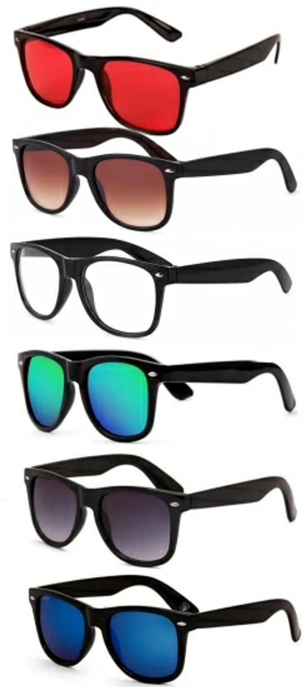 SUNBEE Wayfarer Sunglasses - Brown + Red + Green + White + Purple + Blue , 20, 4.2★, 202211