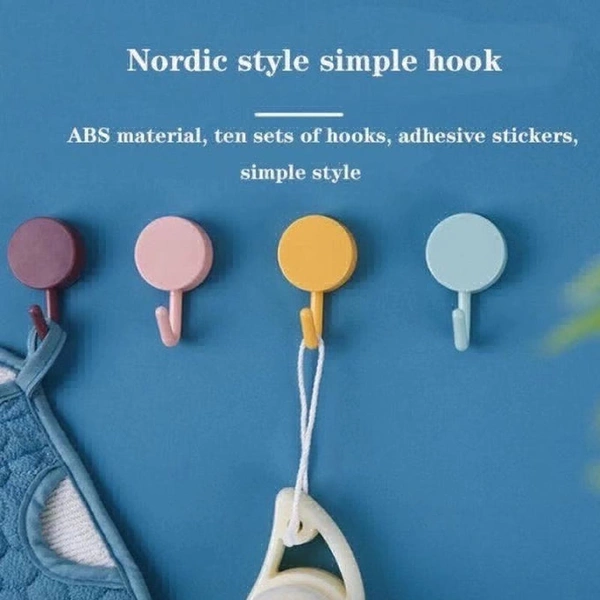 Adhesive Hook Heavy Wall Hook For wall & Multi Use Hook ( 1 pc Hook) - 2 Pc