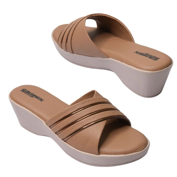 Stepee Soft Pillow Comfort Slippers For Women - Tan