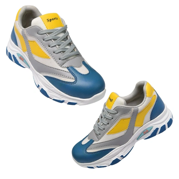 Stepee Womens White sole Casual Walking Sneakers Shoes - Blue