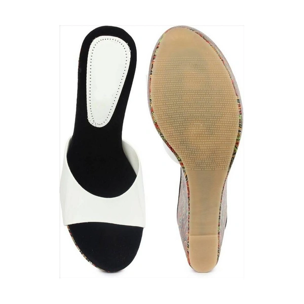 Stepee White Casual Platform wedges gola Slipper- 6 Pair set - White