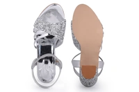 Stepee Silver 2 inch heel fancy party wear sandal 6 Pair set - Silver