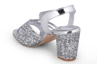 Stepee Silver 2 inch heel fancy party wear sandal 6 Pair set - Silver