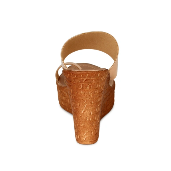 Stepee Platform weges Rose gold slipper for women - 6 Pair set - Golden Sand