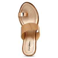 Stepee Platform weges Rose gold slipper for women - 6 Pair set - Golden Sand