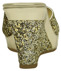 Stepee Golden Fancy Platform wedges gola Slipper- 6 Pair set - Golden
