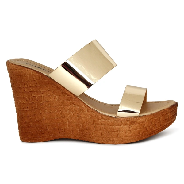 Stepee Platform weges Golden slipper for women - 6 Pair set - Golden