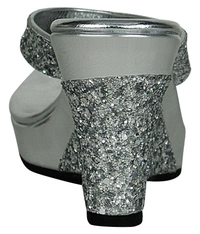 Stepee Silver Fancy Platform wedges gola Slipper- 6 Pair set - Silver