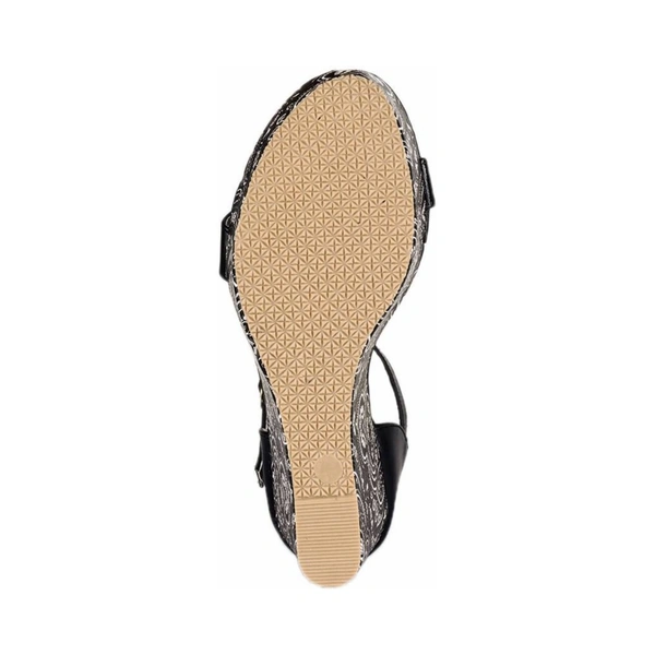 Stepee Black Back covered Platform wedges gola sandal - 6 Pair set - Black