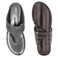 Soft comfort with sirsoki and lazer upper slipper for women - Grey