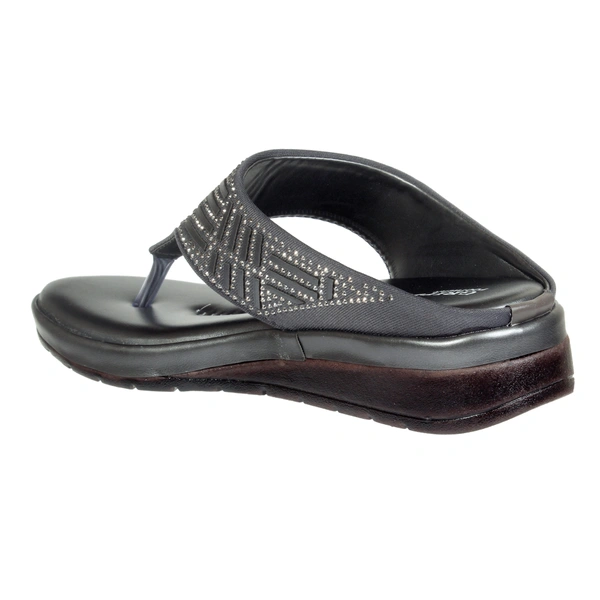 Soft comfort with sirsoki and lazer upper slipper for women - Grey