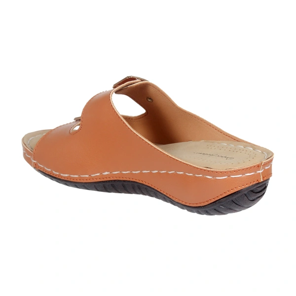 Doctor Slipper wityh Double buckle style for women - Tan