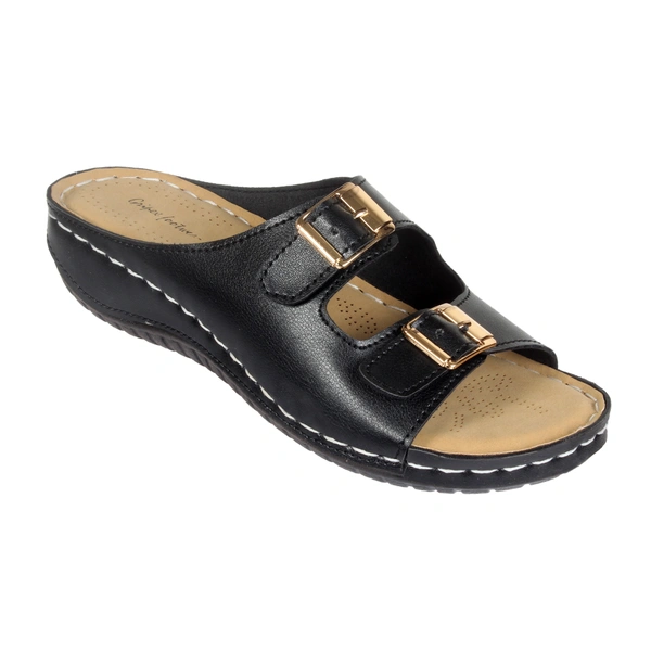 Doctor Slipper wityh Double buckle style for women - Black