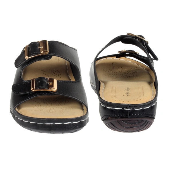 Doctor Slipper wityh Double buckle style for women - Black
