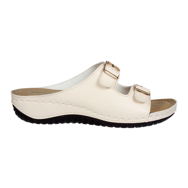 Doctor Slipper wityh Double buckle style for women - Cream