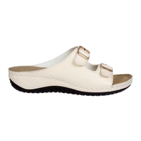 Doctor Slipper wityh Double buckle style for women - Cream