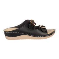 Stepee Double buckle Doctor slippers with Airmax sole - Black