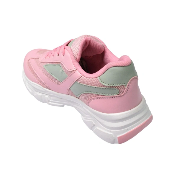 Stepee Womens White Sole Casual Walking Sneakers Shoes - Pink