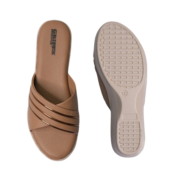 Stepee Soft Pillow Comfort Slippers For Women - Tan