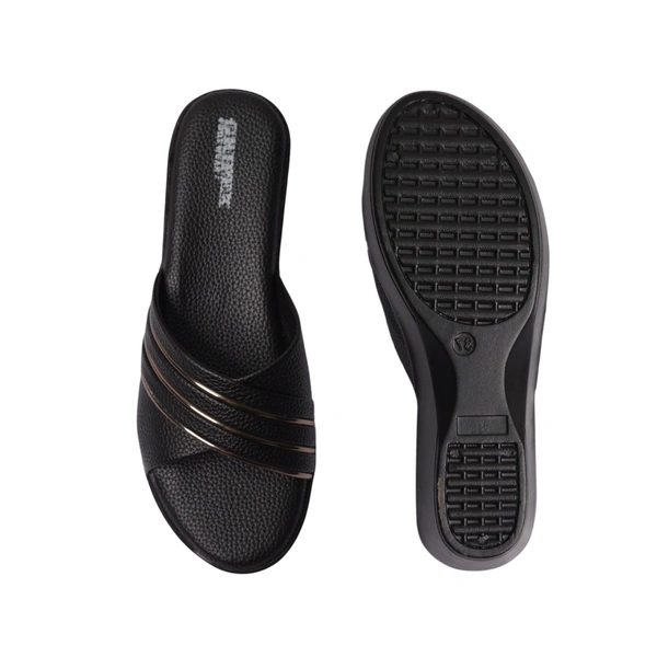 Stepee Soft Pillow Comfort Slippers For Women - Black