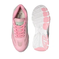 Stepee Womens White Sole Casual Walking Sneakers Shoes - Pink