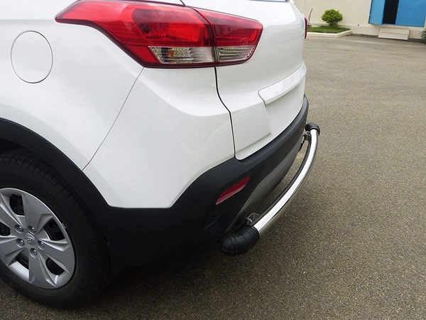 I.C.G Stainless Steel Rear Bumper Protector | SS Dx | for Hyundai Creta Facelift All Variants | Only for The Car Year of Manufacturing 2018 -Present | - FIT, crom/steel, NEW, iron /steel