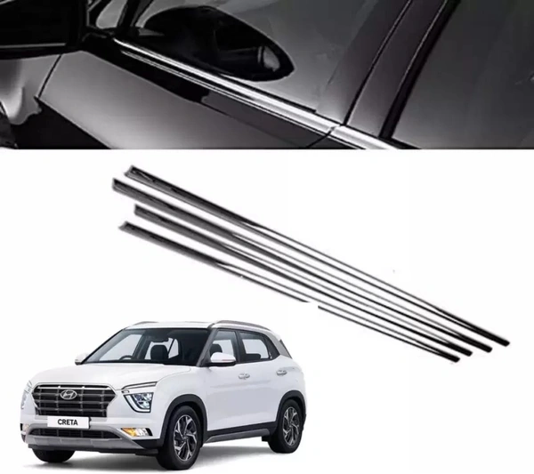 I.C.J.s After cars Premium Car Window Lower Garnish 27 Chrome Maruti Alto 800 Side Garnish - Free Size, Silver, New, Plastic