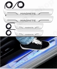 Motowav goshop Blue Sill Plate Premium Glass Finishing Foot Step Sill Plate Nissan Magnite Car Fancy Lights (Blue) - Free Size, Blue, New, Plastic