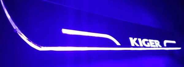 Motowav Blue Sill Plate with Mirror Finish Foot Step Compatible for Renault Kigar Car Fancy Lights (Blue) - FREE, Blue, New, Plastic