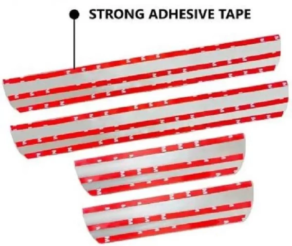 Motowav Blue Sill Plate with Mirror Finish Foot Step Compatible for Renault Kigar Car Fancy Lights (Blue) - FREE, Blue, New, Plastic