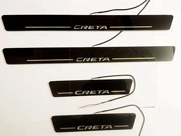 Motowav OnWheel Car Exterior Door Led Foot Step Scuff Sill Plate Compatible with Creta Old Model - Free Size, Blue, New, Plastic