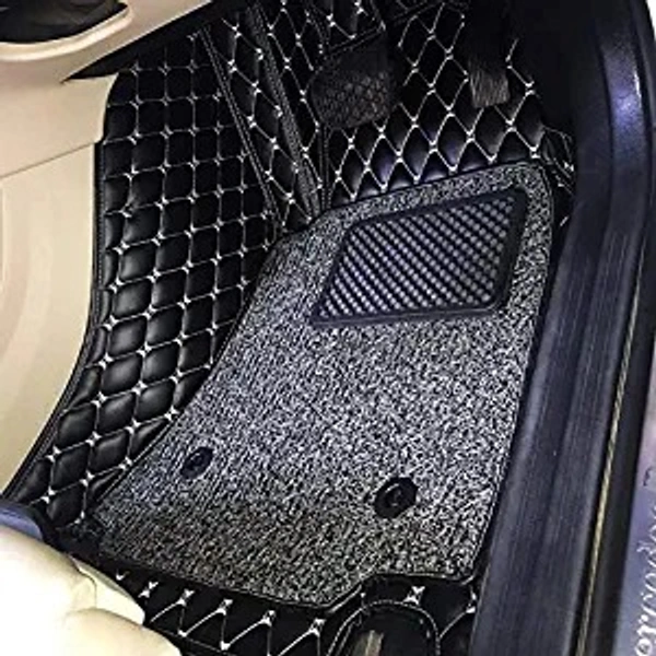 MECARNIC 7D FLOOR MATE FOR Hyundai Venue All Variants | Only For The Car Year Of Manufacturing 2019 - FREE SIZE, BLACK/BROWN, NEW, RUBBER