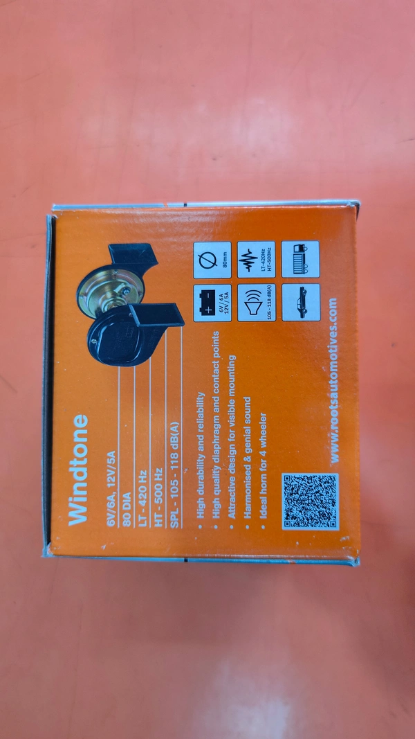 HORN FOR CARS - FREE SIZE, BLACK/WHITE, NEW, PLASTIC