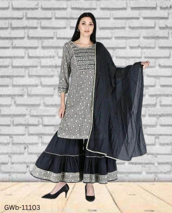 GWa-11103 Women Kurta Sharara dupatta Set - XL