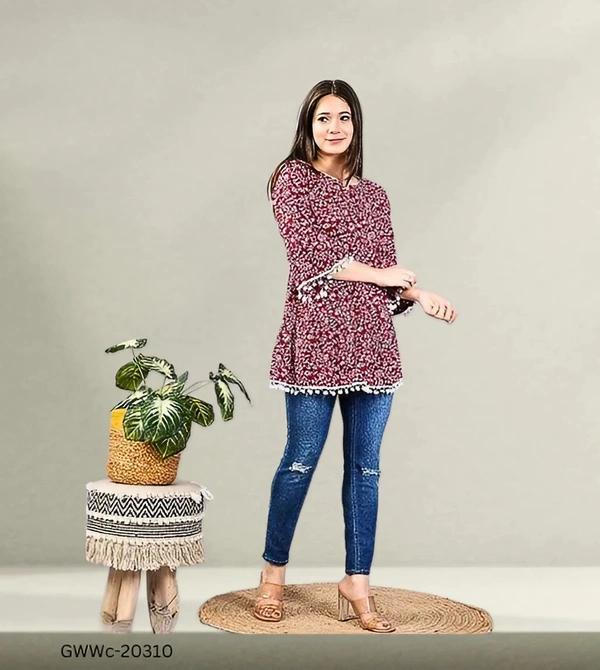 GWWc-20310 Casual Women Top For Women - M