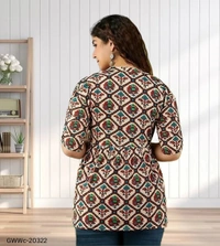 GWWc-20322 Printed Casual Top For Girls And Women - S
