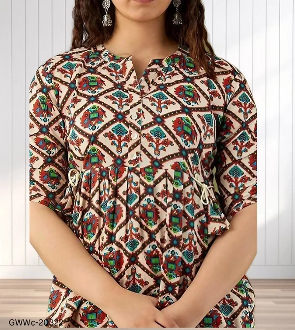 GWWc-20322 Printed Casual Top For Girls And Women - S