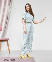 GWWa-20109 Short Sleeves Top & Bottom Sets - M