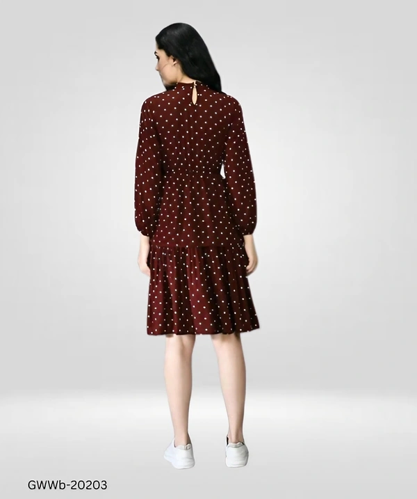 GWWb-20203 Fit And Flare One Piece Dress For Women - XL