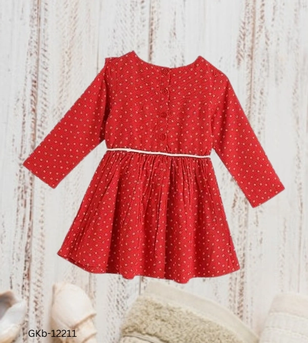 GKb-12211 Casual Wear Cotton Frock For Girls - 4-5 Years