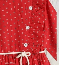 GKb-12211 Casual Wear Cotton Frock For Girls - 4-5 Years
