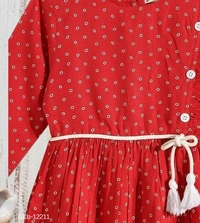 GKb-12211 Casual Wear Cotton Frock For Girls - 4-5 Years