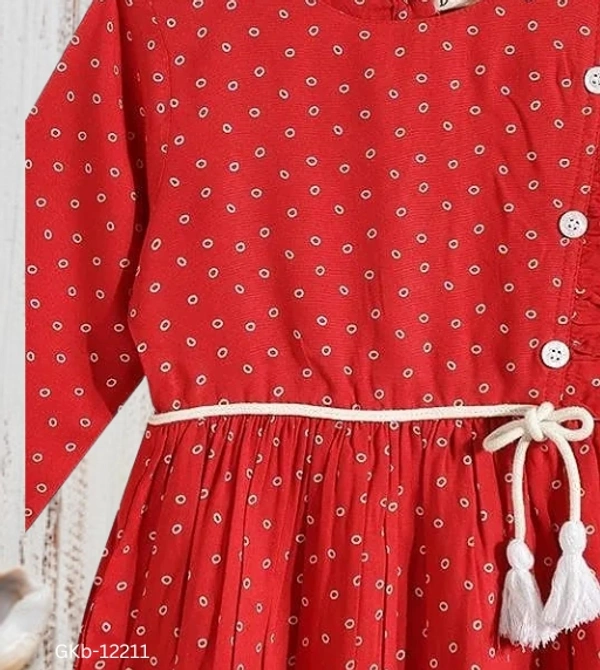 GKb-12211 Casual Wear Cotton Frock For Girls - 4-5 Years