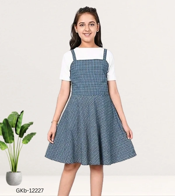 GKb-12227 Printed Cotton Frock For Girls - 10-11 Years