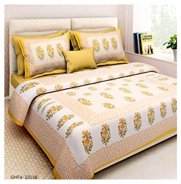 GHFa-23116 Trendy Cotton Double Bedsheets - Queen